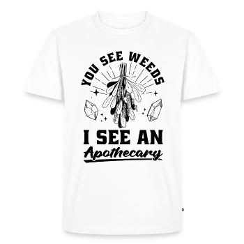 You See Weeds I See Herbalism Medicine Herbalist - Men's Premium Organic T-Shirt - white - Front - Nico (187cm)