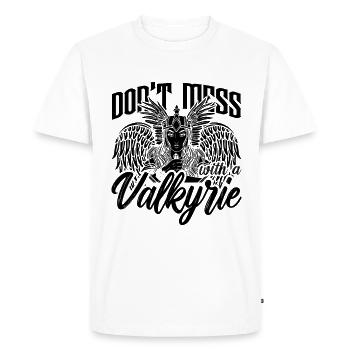 Ne plaisantez pas avec une Valkyrie Viking Woman Valkyries - T-shirt Premium bio Homme - blanc - Devant - Nico (187cm)