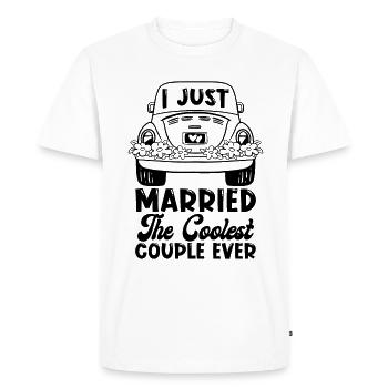 Je viens d’épouser le conseiller célébrant de mariage - T-shirt Premium bio Homme - blanc - Devant - Nico (187cm)