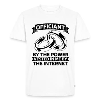 Officiant By The Power Vested In Pastor Officiant - Men's Premium Organic T-Shirt - white - Front - Nico (187cm)