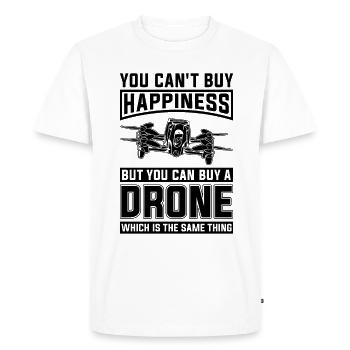 You Can't Buy Happiness Racing Machine Drone Racer - Men's Premium Organic T-Shirt - white - Front - Nico (187cm)