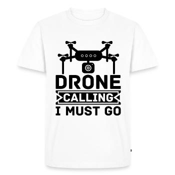 Drone Calling I Must Race Multicopter Drone Racer - Men's Premium Organic T-Shirt - white - Front - Nico (187cm)