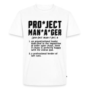 Chef de projet Un projet de leader organisationnel - T-shirt Premium bio Homme - blanc - Devant - Nico (187cm)