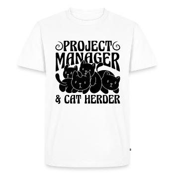 Chef de projet & Chef d’équipe Chef de projet - T-shirt Premium bio Homme - blanc - Devant - Nico (187cm)