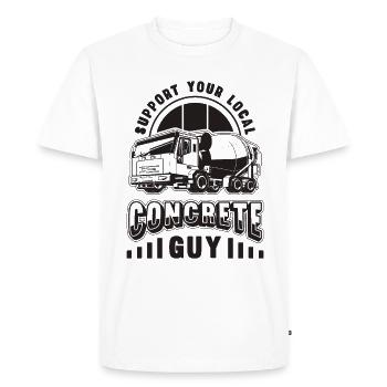 Soutenez vos finisseurs locaux de béton de ciment rétro - T-shirt Premium bio Homme - blanc - Devant - Nico (187cm)