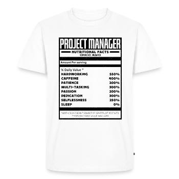 Project Manager Nutrition Team Leader Management - Men's Premium Organic T-Shirt - white - Front - Nico (187cm)