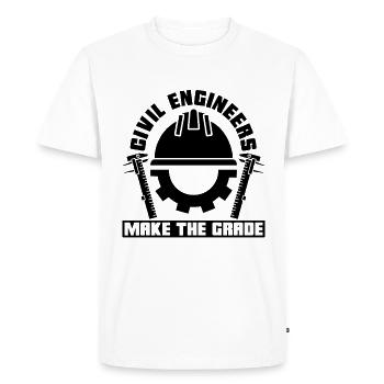 Les ingénieurs civils font la classe Ingénieur de projet - T-shirt Premium bio Homme - blanc - Devant - Nico (187cm)