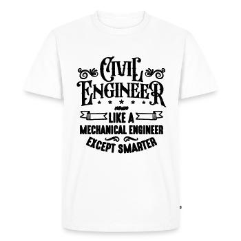 Nom d’ingénieur civil comme Ingénieurs civils du bâtiment - T-shirt Premium bio Homme - blanc - Devant - Nico (187cm)