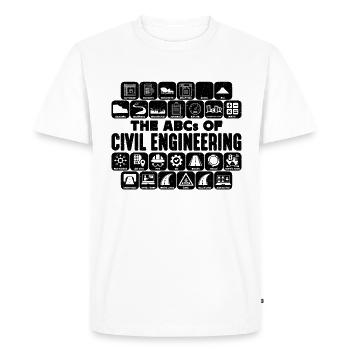 L’ABC des ingénieurs en génie civil - T-shirt Premium bio Homme - blanc - Devant - Nico (187cm)