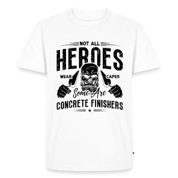 Tous les héros ne portent pas de capes Mason Concrete Finishers - T-shirt Premium bio Homme - blanc - Devant - Nico (187cm)