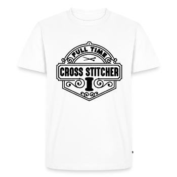 Amateur de point de croix à temps plein - T-shirt Premium bio Homme - blanc - Devant - Nico (187cm)