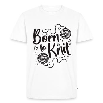 Né pour tricoter crochet aiguille crochet amoureux du crochet - T-shirt Premium bio Homme - blanc - Devant - Nico (187cm)