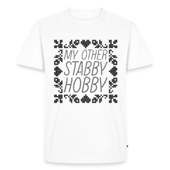 My Other Stabby Hobby Stitching Cross Stitch Lover - Men's Premium Organic T-Shirt - white - Front - Nico (187cm)