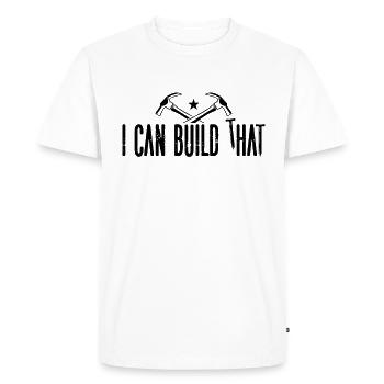 Je peux construire ce menuisier charpentier - T-shirt Premium bio Homme - blanc - Devant - Nico (187cm)