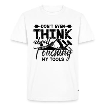 Don't Even Think About Woodworker Wood Carver - Men's Premium Organic T-Shirt - white - Front - Nico (187cm)