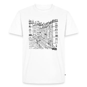Basketball court PARIS - Men's Premium Organic T-Shirt - white - Front - Nico (187cm)