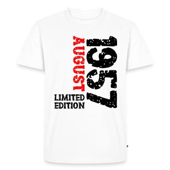 1957 Août Édition Limitée 66e Tenue d’anniversaire - T-shirt Premium bio Homme - blanc - Devant - Nico (187cm)