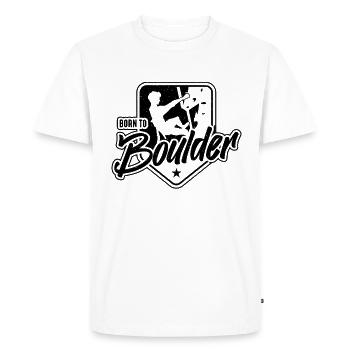 Born To Boulder Mountaineer Bouldering Climber - T-shirt Premium bio Homme - blanc - Devant - Nico (187cm)