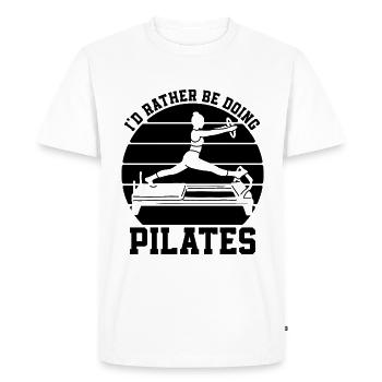 Je préfère faire Pilates Reformer Pilates Lover - T-shirt Premium bio Homme - blanc - Devant - Nico (187cm)