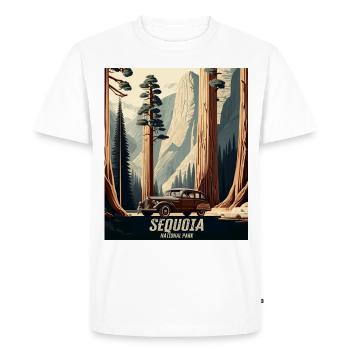 Vintage Sequoia National Park Rétro Road Trip Art - T-shirt Premium bio Homme - blanc - Devant - Nico (187cm)