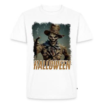 Spooky Halloween Scarecrow Horror Design - Men's Premium Organic T-Shirt - white - Front - Nico (187cm)