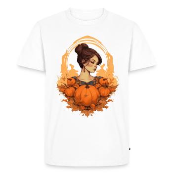 Design féminin d’automne Thanksgiving pour les femmes - T-shirt Premium bio Homme - blanc - Devant - Nico (187cm)