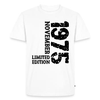 1975 November Limited Edition 48th Birthday Decoration - Men's Premium Organic T-Shirt - white - Front - Nico (187cm)