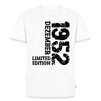 1952 décembre Limited Edition 71e anniversaire décoration - T-shirt Premium bio Homme - blanc - Devant - Nico (187cm)