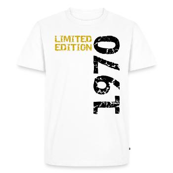 1970 ' s Limited Edition anniversaire cadeau femme mari - T-shirt Premium bio Homme - blanc - Devant - Nico (187cm)