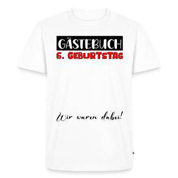 6 Cadeau d’anniversaire filles garçons livre d’or - T-shirt Premium bio Homme - blanc - Devant - Nico (187cm)