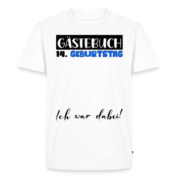 14 Cadeau D’anniversaire Garçons Livre D’or Hommes - T-shirt Premium bio Homme - blanc - Devant - Nico (187cm)