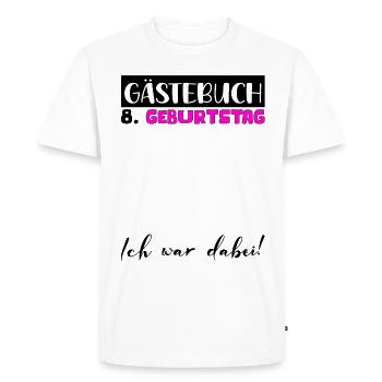 8e anniversaire cadeau filles livre d’or femmes - T-shirt Premium bio Homme - blanc - Devant - Nico (187cm)