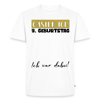 9e anniversaire cadeau filles garçons livre d’or - T-shirt Premium bio Homme - blanc - Devant - Nico (187cm)