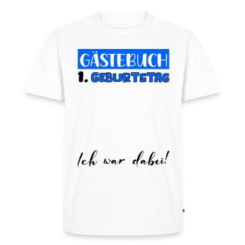 Livre d’or Décoration Hommes Garçons 1er Anniversaire T-shirt - T-shirt Premium bio Homme - blanc - Devant - Nico (187cm)