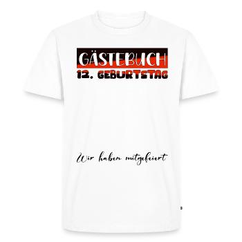 12th Birthday Gift Girl Boys Guestbook - Men's Premium Organic T-Shirt - white - Front - Nico (187cm)