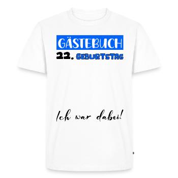 Livre d’or Décoration Hommes 22e anniversaire Tshirt - T-shirt Premium bio Homme - blanc - Devant - Nico (187cm)