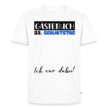 23 Cadeau D’anniversaire Homme Décoration Hommes Livre d’Or - T-shirt Premium bio Homme - blanc - Devant - Nico (187cm)