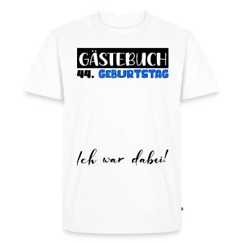 Livre d'or pour homme, cadeau d'anniversaire 44e, décoration pour homme - T-shirt Premium bio Homme - blanc - Devant - Nico (187cm)