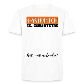 66 Birthday Gift Women's Decoration Men's Guestbook - Men's Premium Organic T-Shirt - white - Front - Nico (187cm)