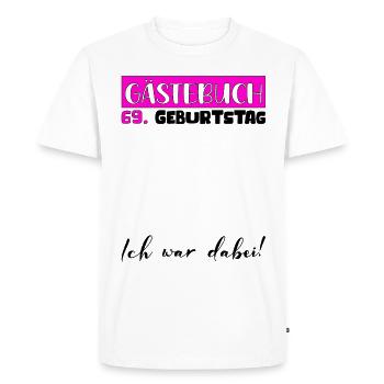 69 Cadeau D’anniversaire Décoration Femme Livre d’Or Femme - T-shirt Premium bio Homme - blanc - Devant - Nico (187cm)