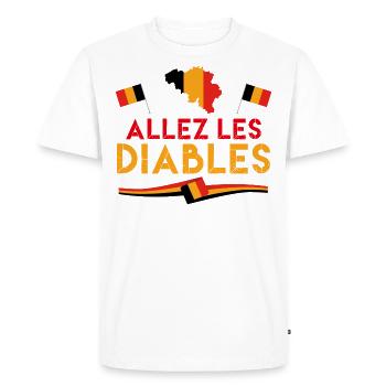 Aller les Diables. Supporter de Belgique. - T-shirt Premium bio Homme - blanc - Devant - Nico (187cm)