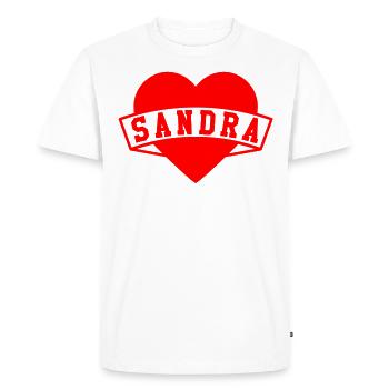 Sandra - Men's Premium Organic T-Shirt - white - Front - Nico (187cm)