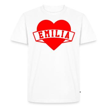 Cœurs d’Émilie - T-shirt Premium bio Homme - blanc - Devant - Nico (187cm)
