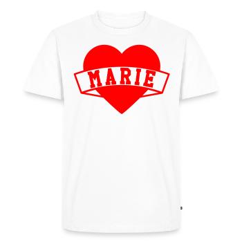 Marie Herzen - Men's Premium Organic T-Shirt - white - Front - Nico (187cm)