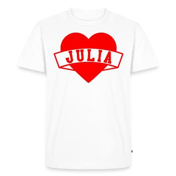 Julia Herzen - T-shirt Premium bio Homme - blanc - Devant - Nico (187cm)