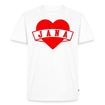 Jana Herzen - Men's Premium Organic T-Shirt - white - Front - Nico (187cm)