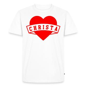 Christa Herzen - T-shirt Premium bio Homme - blanc - Devant - Nico (187cm)
