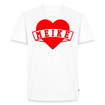 Meike Herzen - T-shirt Premium bio Homme - blanc - Devant - Nico (187cm)
