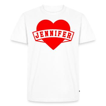 Jennifer Herzen - T-shirt Premium bio Homme - blanc - Devant - Nico (187cm)