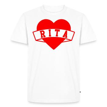 Rita Herzen - Men's Premium Organic T-Shirt - white - Front - Nico (187cm)
